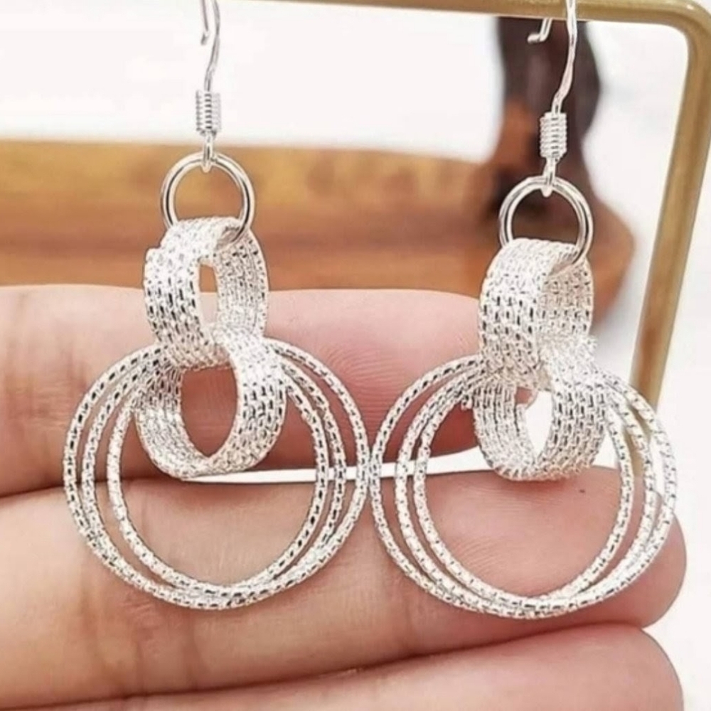 Sterling Silver Multi Circle Hoop Earrings